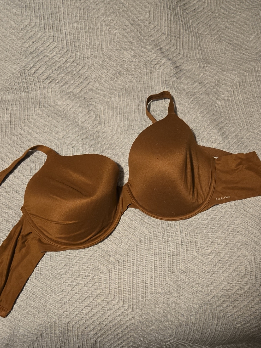 Calvin Klein Smooth Molded Bra in Chestnut Brown